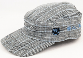 X-ray hat chckr white black blue