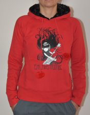Hair metal pullover hoody red
