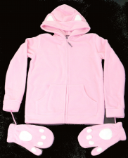 Classic cat eared hoody pink