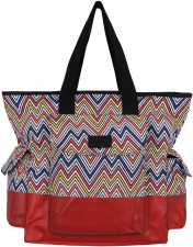 PEACE MAKER TOTE BAG Chevron Multi/True White