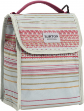 LUNCH SACK Aqua Gray Revel Stripe Print