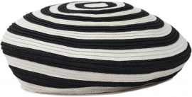 AUDREY STRAW BERET Black/White