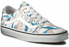 OLD SKOOL (TROPICAL LEAVES) True White